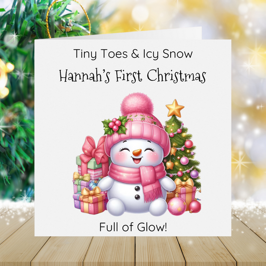 Baby Girl's First Christmas - Tiny Toes & Icy Snow