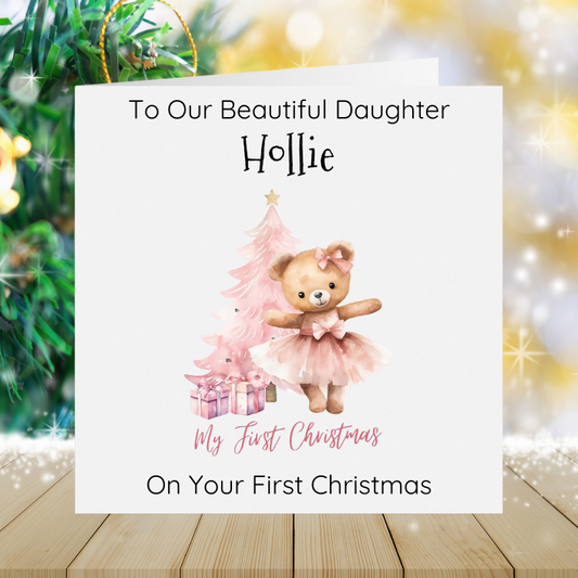 Baby Girl's First Christmas - Ballerina Bear