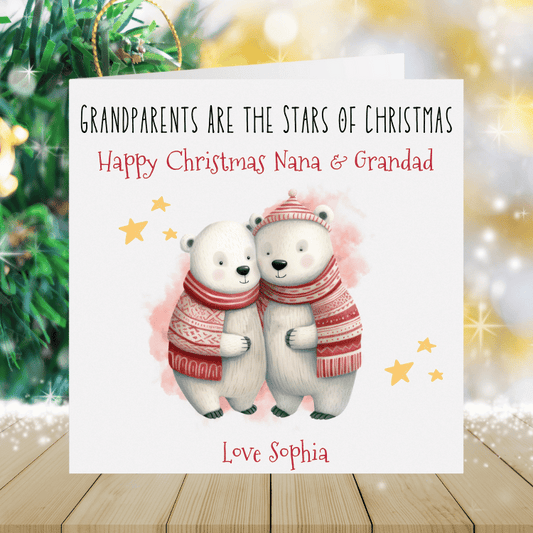 Grandparents Personalised Christmas Card - Grandparents Are The Stars Of Christmas