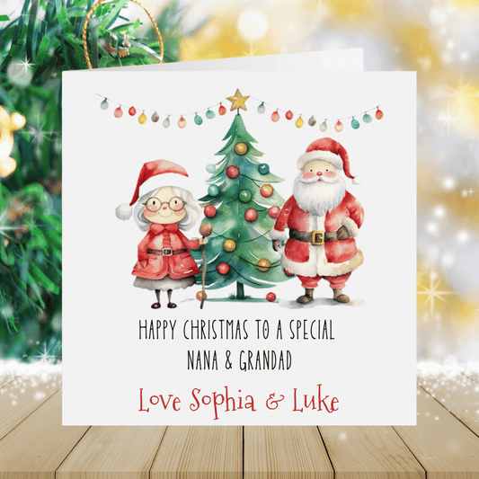 Grandparents Personalised Christmas Card - Mr & Mrs Claus