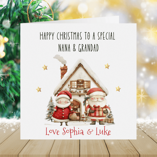 Grandparents Personalised Christmas Card - The North Pole