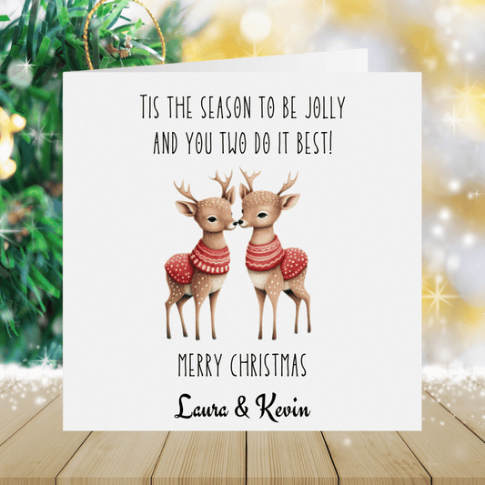 Personalised Couples Christmas Card - Tis The Season To Be Jolly!